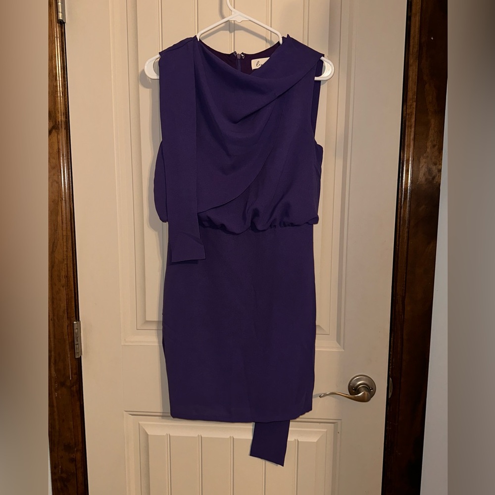 Lena Blue One Shoulder Peplum Cocktail Dress